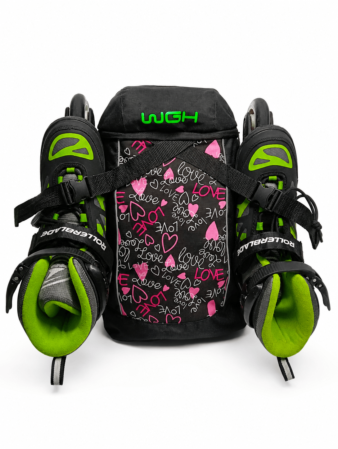 Рюкзак для роликів WGH Love Pink Рюкзак для роликових ковзанів WGH Love Pink з кріпленням для роликів