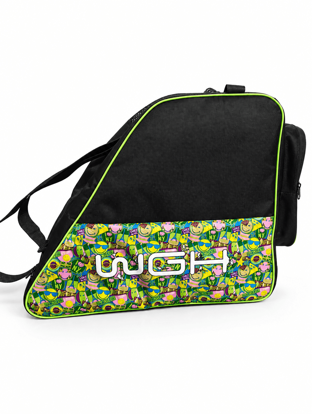Сумка для роликов WGH Street Color Сумка для роликовых коньков WGH черная с ярким цветным принтом и регулируемым плечевым ремнем